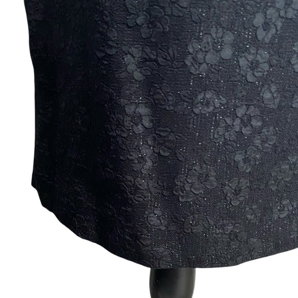 Liz Claiborne Petites Black Shimmer Floral Sleeveless Sheath Dress 8P - Picture 9 of 10